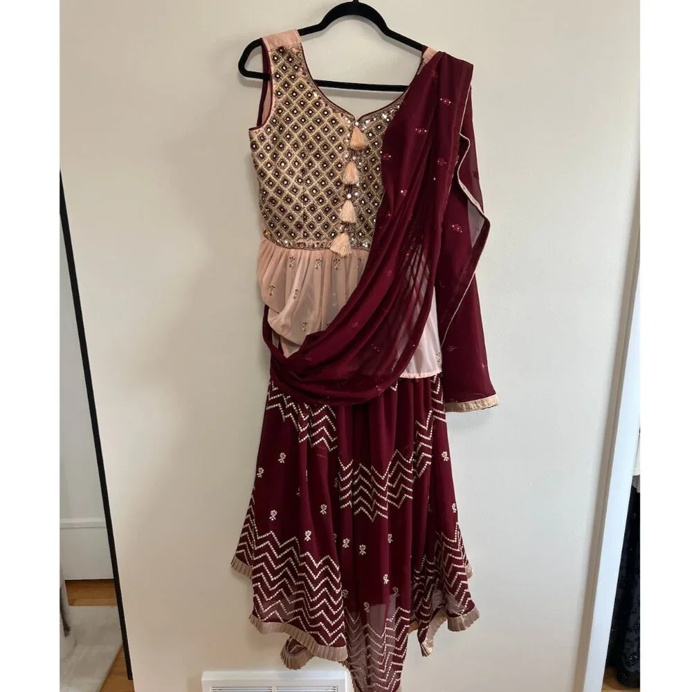 Lehenga choli set | long top | Dupatta - Picture 2 of 5